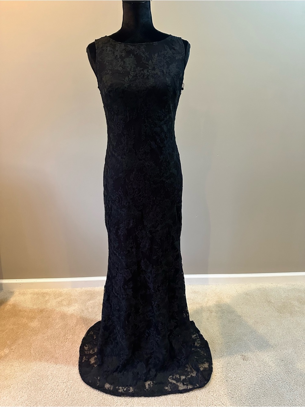 Karl Lagerfeld Black Lace Maxi Gown